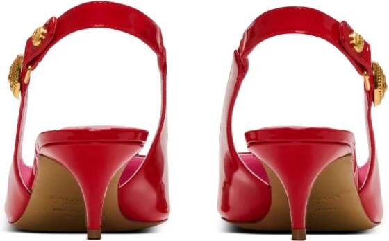 Balmain Eva patent leather slingback pumps Red