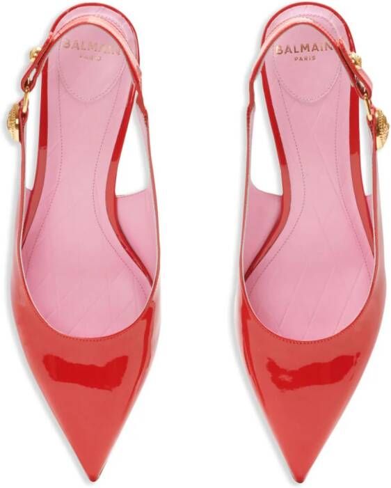 Balmain Eva patent leather slingback pumps Red