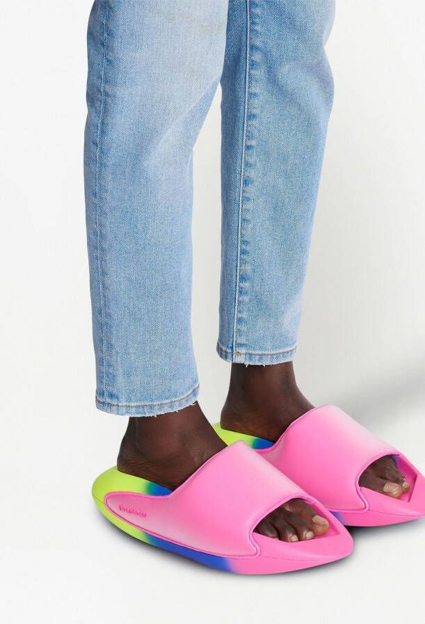 Balmain gradient-effect chunky-sole slides Pink