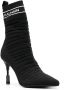 Balmain intarsia-knit 100mm ankle boots Black - Thumbnail 2