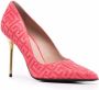 Balmain jacquard-logo pointed pumps Pink - Thumbnail 2