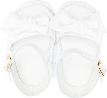 Balmain Kids bow-detail flat sandals White