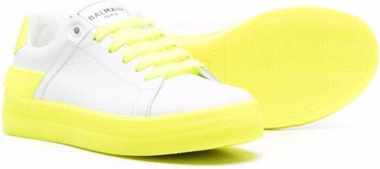 Balmain Kids contrasting-panel sneakers White