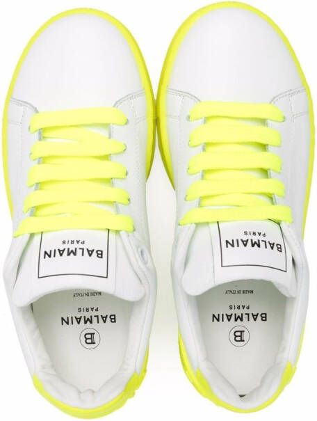 Balmain Kids contrasting-panel sneakers White