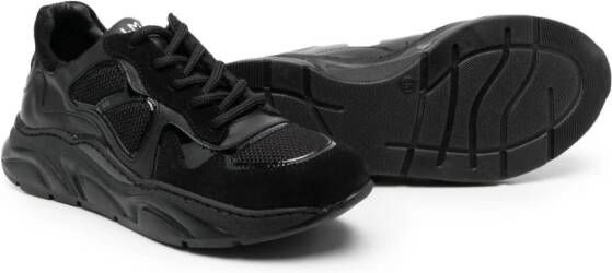 Balmain Kids logo-embellished leather sneakers Black
