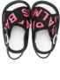 Balmain Kids logo-jacquard slingback-strap sandals Black - Thumbnail 3