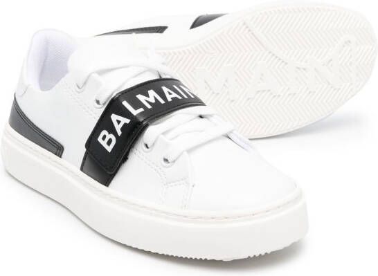 Balmain Kids logo-print low-top sneakers White