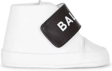 Balmain Kids logo-strap sneakers White