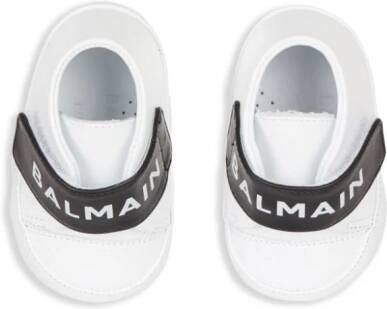 Balmain Kids logo-strap sneakers White