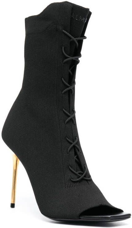 Balmain lace-up 100mm boots Black