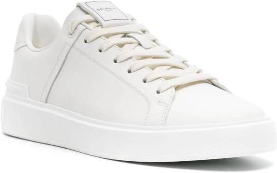 Balmain lace-up leather sneakers White
