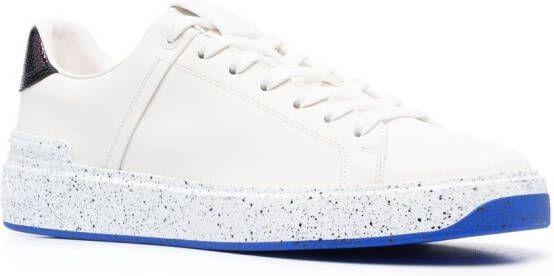Balmain leather low-top sneakers White