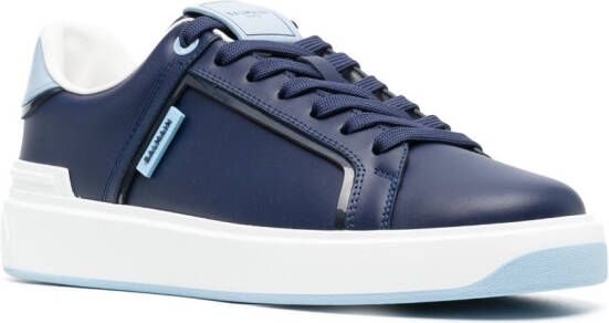 Balmain logo-patch low-top sneakers Blue