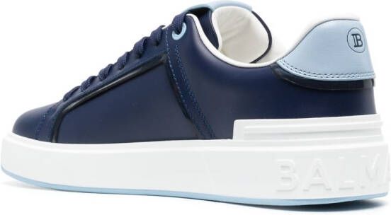 Balmain logo-patch low-top sneakers Blue