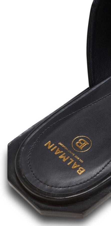 Balmain logo-plaque pointed-toe mules Black