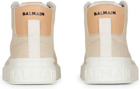 Balmain logo-print high-top sneakers Neutrals