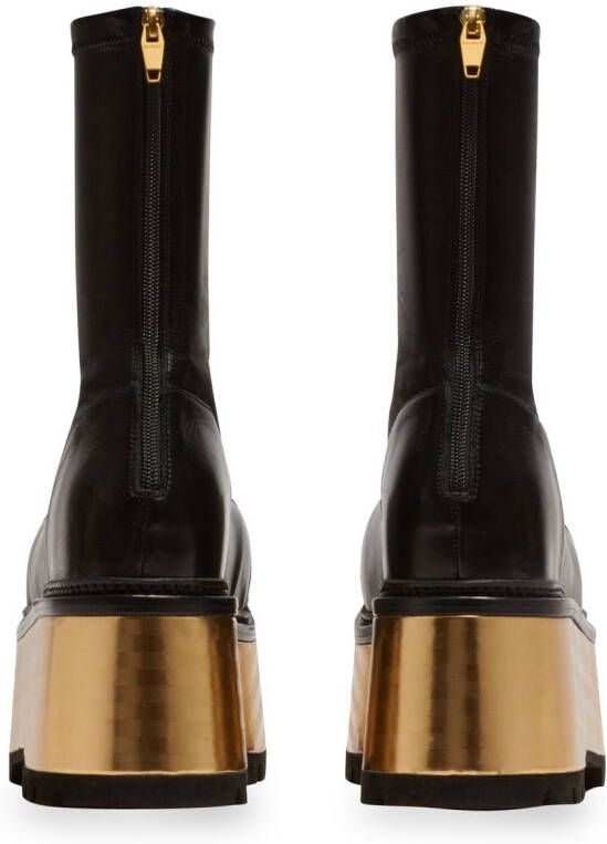 Balmain metallic-platform detail boots Black