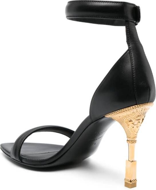 Balmain Moneta 95mm leather sandals Black