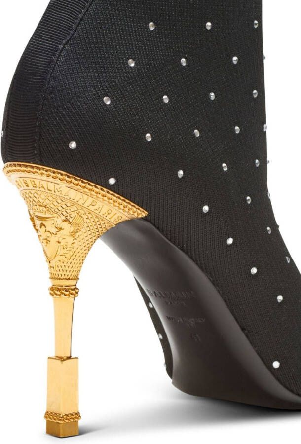 Balmain Moneta crystal-embellished ankle boots Black