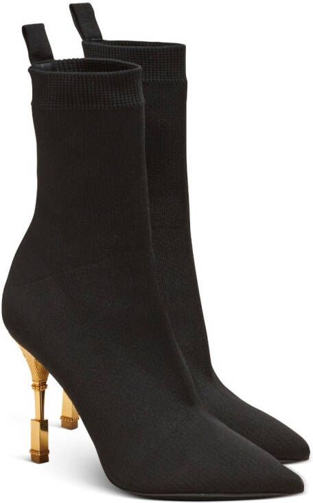 Balmain Moneta knitted ankle boots Black