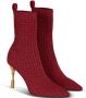 Balmain Moneta-monogram 95mm knit ankle boots Red - Thumbnail 2