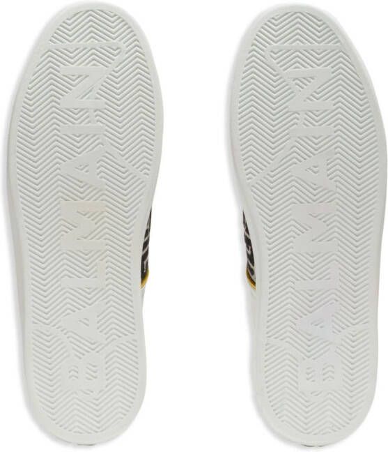 Balmain monogram-pattern lace-up sneakers White