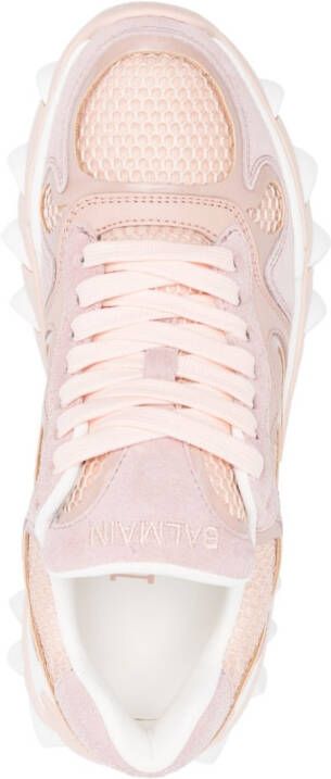 Balmain multi-panel lace-up sneakers Pink