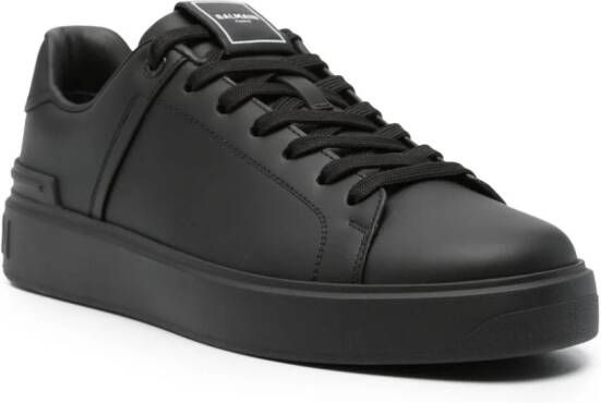 Balmain panelled leather sneakers Black