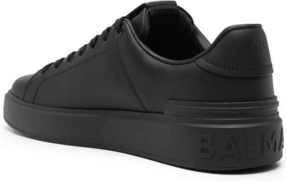Balmain panelled leather sneakers Black