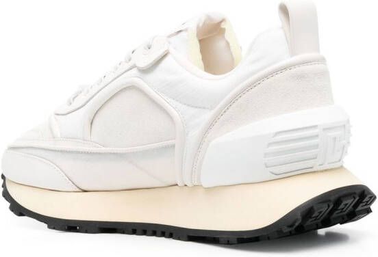 Balmain panelled-low-top leather sneakers White