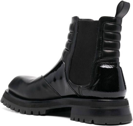 Balmain panelled quilted boots Black
