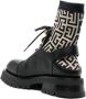Balmain PB-monogram sock-ankle leather boots Black - Thumbnail 3