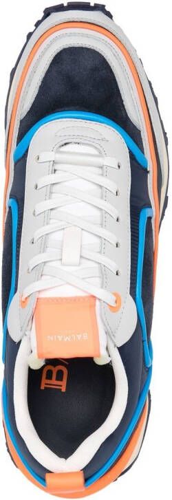 Balmain Racer panelled lace-up sneakers Blue