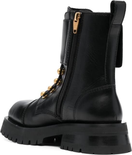 Balmain Ranger Army leather ankle boots Black