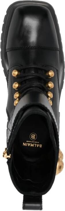 Balmain Ranger Army leather ankle boots Black