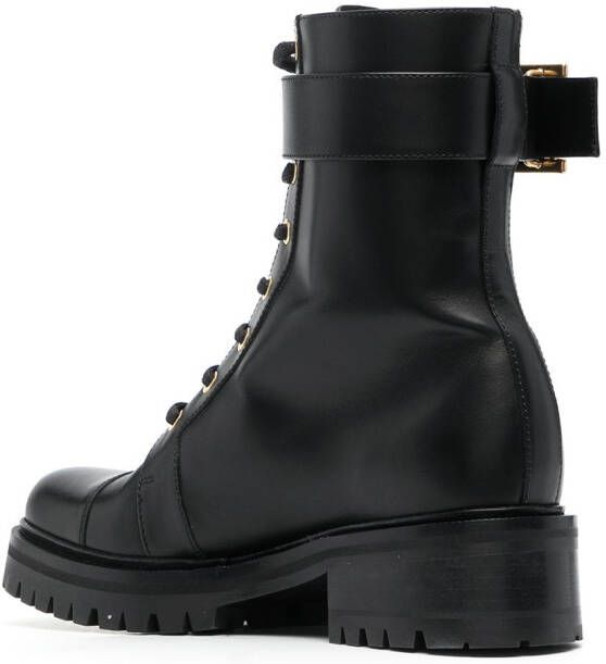 Balmain Ranger leather combat boots Black