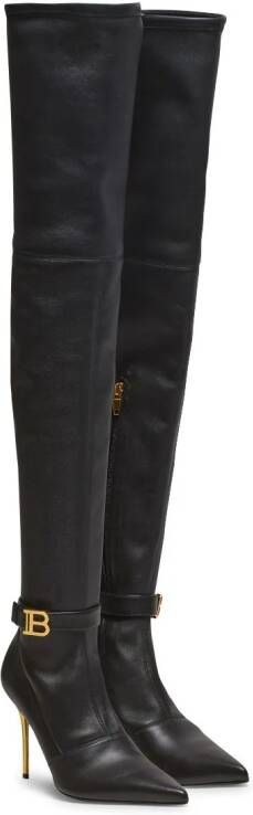 Balmain Raven 120mm over-the-knee boots Black