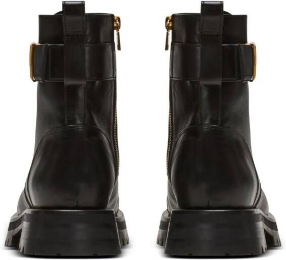 Balmain Romy lace-up leather boots Black