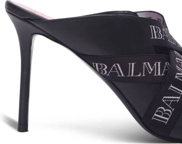 Balmain Ruby 95mm leather mules Black