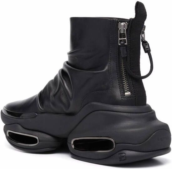 Balmain ruched chunky boots Black