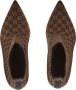 Balmain Skye 95mm monogram-jacquard boots Brown - Thumbnail 4