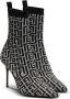 Balmain Skye monogram knit ankle boots Black - Thumbnail 2