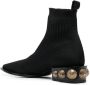 Balmain Stretch-Knit Coin ankle boots Black - Thumbnail 3