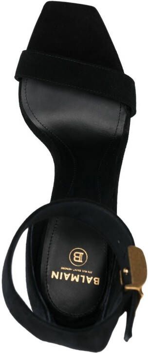 Balmain suede 110mm strappy sandals Black