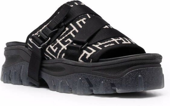 Balmain Ulysse monogram slides Black