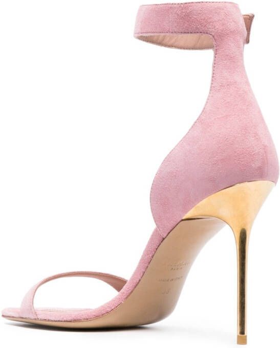 Balmain Uma 105mm suede sandals Pink