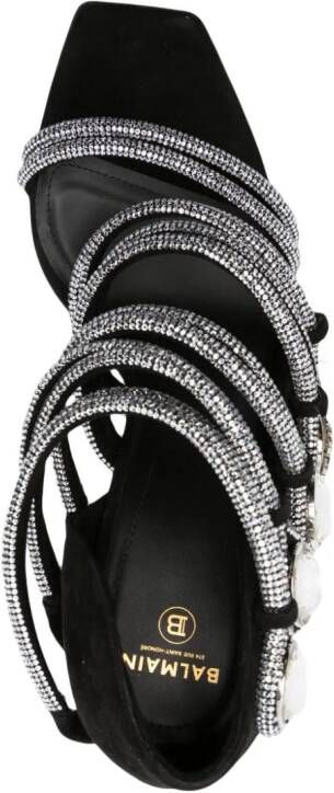 Balmain Uma 120mm crystal-embellished sandals Black