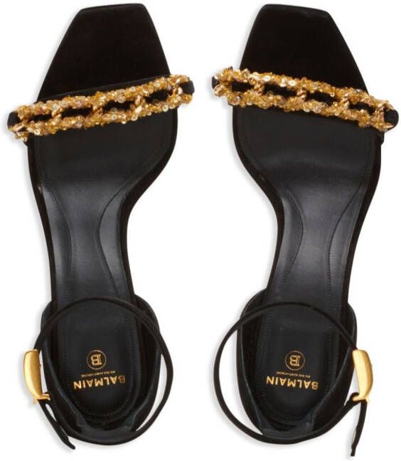 Balmain Uma chain-embellished sandals Black