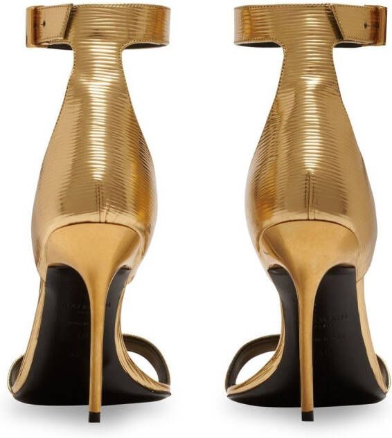 Balmain Uma 95mm leather sandals Gold
