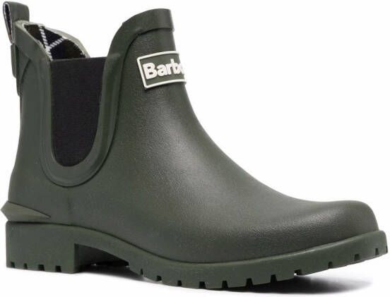 Barbour logo-patch ankle boots Green